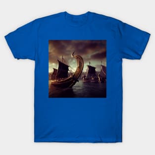 Viking Raiders on Longships T-Shirt